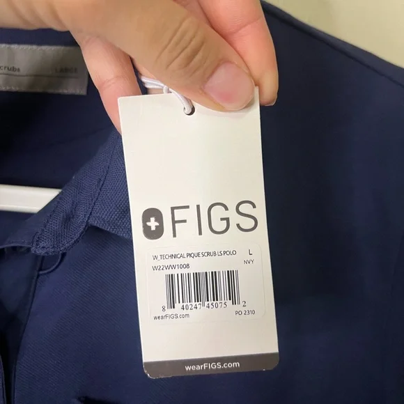 NWT Figs Pique Scrub Top size large - Picture 3 of 5